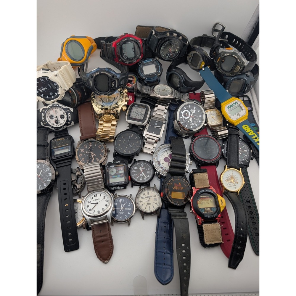 Over 5 Pound Men's Watch Lot Timex, Armitron, Casio- For Parts/Repair
